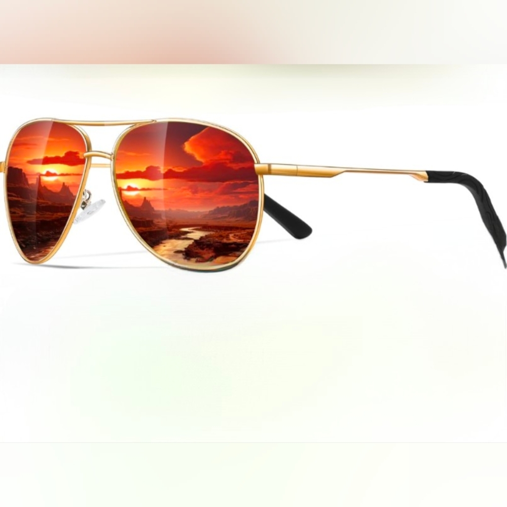 Aviator Sunglasses with Orange Lenses NWOT Unisex